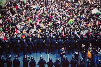 Manifestaciones en La Paz, Bolivia, tras denuncias de fraude electoral. (Paulo Fabre [CC BY-SA 4.0]).