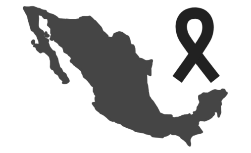 Map of Mexico with black ribbon