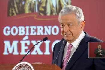 President Andrés Manuel López Obrador speaks at an April 23 press conference. (Screenshot)