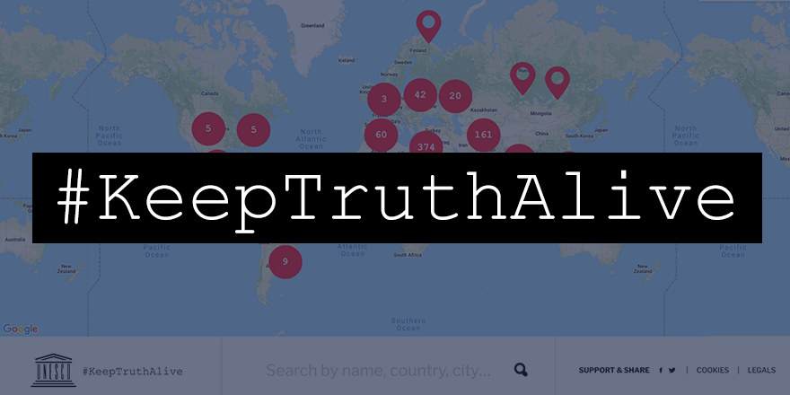 Campaña #KeepTruthAlive de la Unesco. (Reproducción/Twitter).