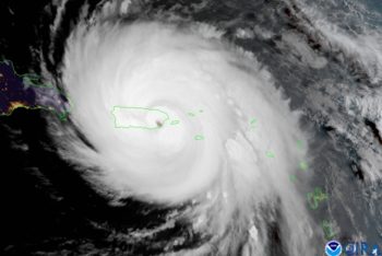 Hurricane Maria made landfall in Puerto Rico. (Photo NOAA via Flickr)