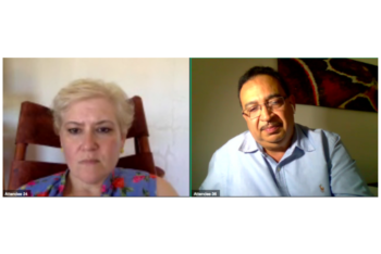 Tanya Amador and Aníbal Toruño speak about the dangers facing the press in Nicaragua. (Screenshot)