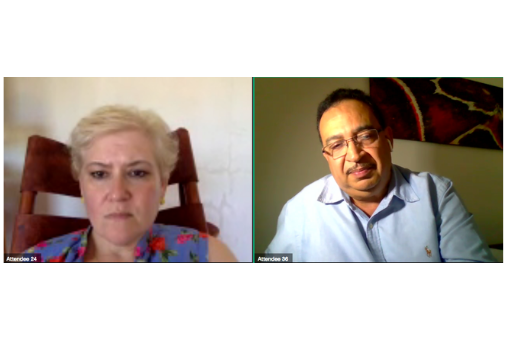 Tanya Amador and Aníbal Toruño speak about the dangers facing the press in Nicaragua. (Screenshot)