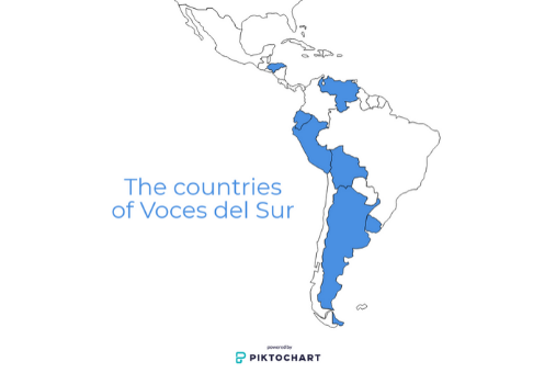 The countries of Voces del Sur