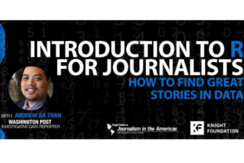 Promo banner for the Introduction to R for Journalists course