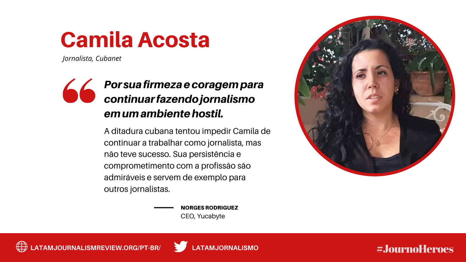 #JOURNOHEROES Camila Acosta PT