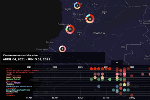 Print screen do mapa de violencia policial