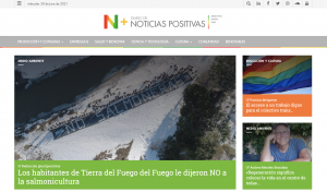 Captura de pantalla del sitio Noticias Positivas