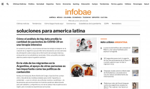 Screenshot do site Infobae