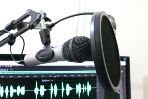 Big podcasting microphone