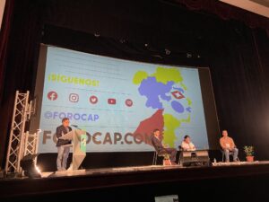 Carlos Dada fala na abertura do Forocap (foto da mídia social)