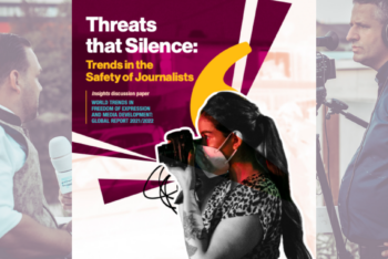 Cover of UNESCO report: Threats that Silence