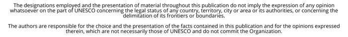 UNESCO DISCLAIMER in English