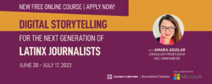 Digital Storytelling for the Next Generation of Latinx Journalists banner