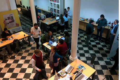 La diaria lab works on the second floor of the Uruguayan newspaper's newsroom. (Credit: Courtesy)
