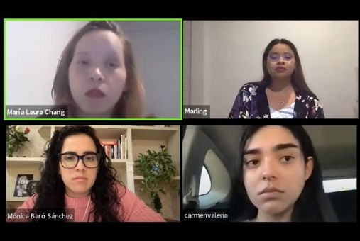 Periodistas invitadas al foro de Chicas Poderosas sobre periodismo en contextos autoritarios. (Foto: Captura de pantalla) 