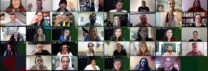 screenshot of 38 people in a zoom call