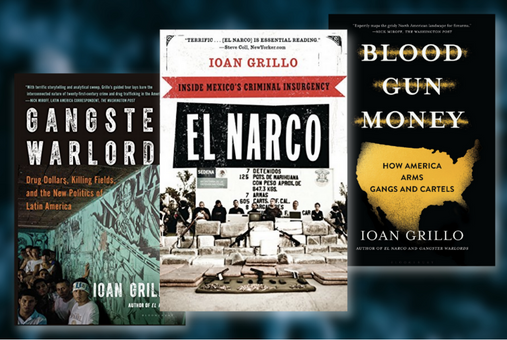 Covers of British journalist Ioan Grillo's books