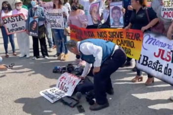 Journalists protest in Acapulco, Mexico, after the murder of journalist Fredid Roman