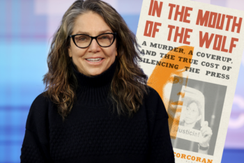 American journalist and author Katherine Corcoran and her book "In the Mouth of the Wolf"