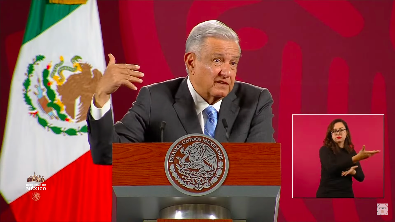 Mexican President Andres Manuel Lopez Obrador during a morning press conference