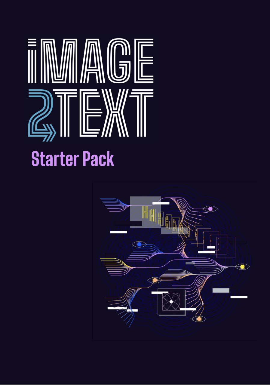 Cover of the Starter Pack document developed by the "Image2Text" team at the Journalism AI Fellowship program