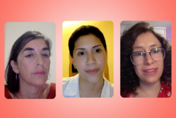 screenshots of three panelists from the red diversidad webinar