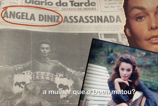 Press clippings of the murder of Brazilian socialité Angela Diniz.