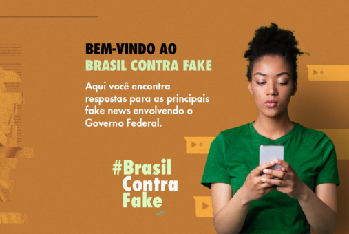 Capa de entrada do site Brasil Contra Fake, lançado pelo Governo Federal Brasileiro
