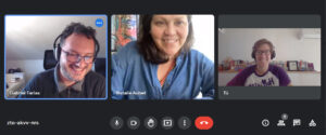 zoom call with three people