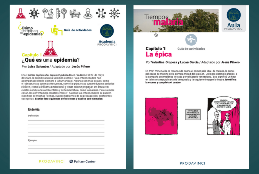 Capturas de tela de dois guias explicativos desenvolvidos pela organização jornalística venezuelana Prodavinci.