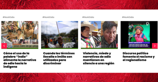 Screenshot of noalodio.org, website of the initiative fact-checking project "Repartiendo Verdades" (Spreading Truths), by fact-checking organization Bolivia Verifica.