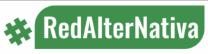 Imagen de las palabras RedAlterNativa en blanco en un fondo verde con el símbolo numeral antes.