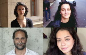Fotografías de tres mujeres y un hombre parte del equipo de la Red de Periodismo Humano