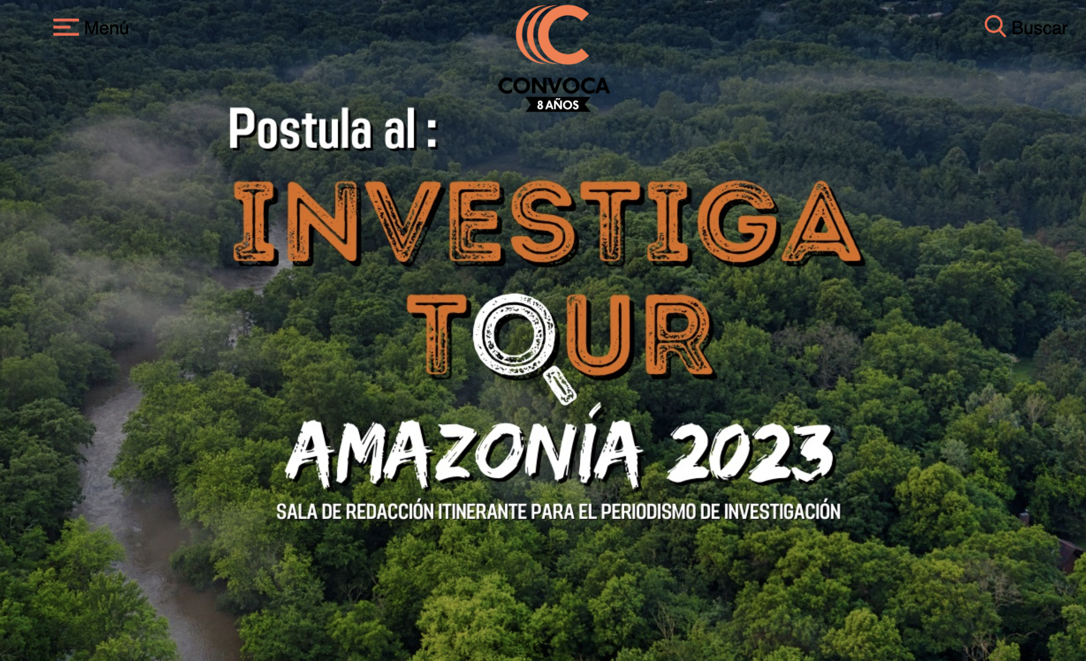 Screenshot of Convoca's Investigatour Amazonía website