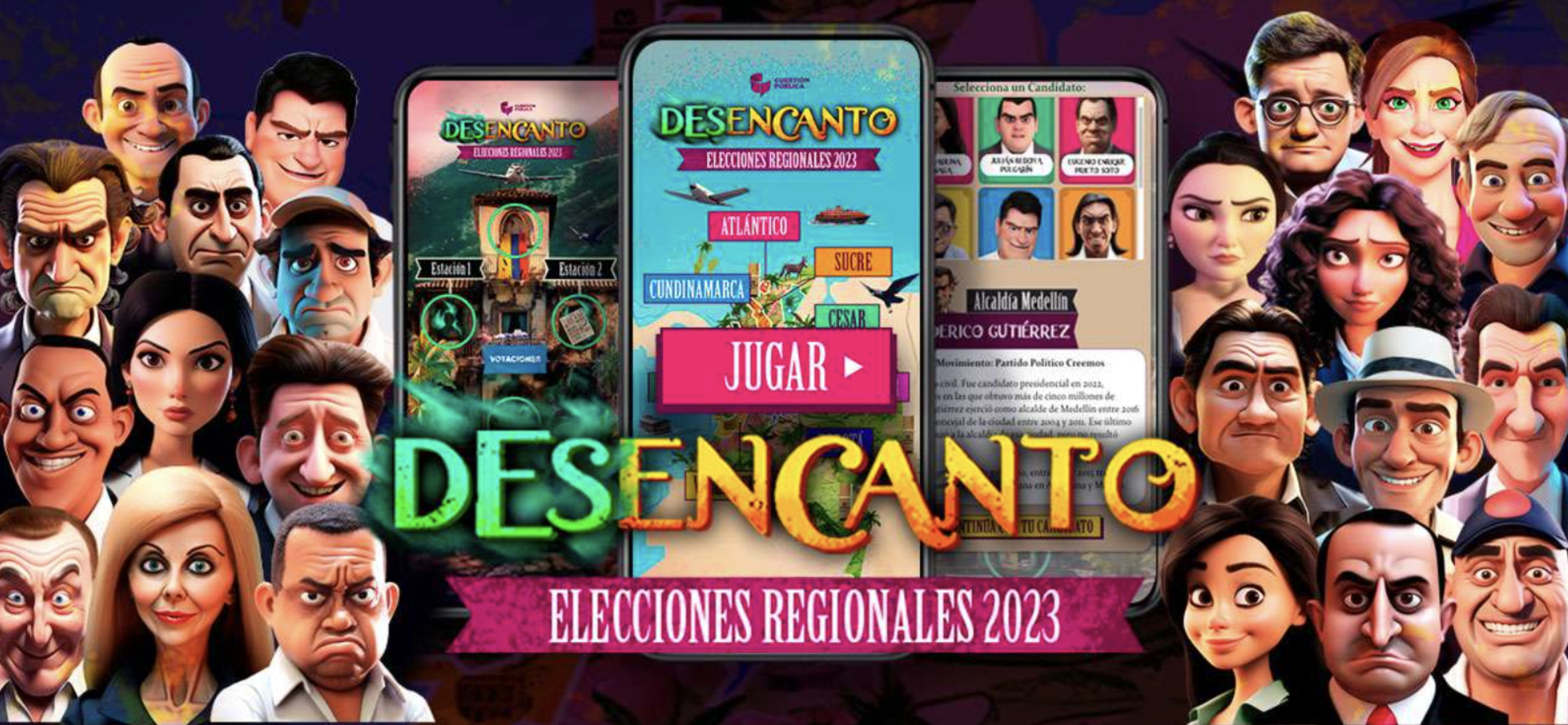 Screenshot of "Desencanto" videogame, created by Colombian news outlet Cuestión Pública.