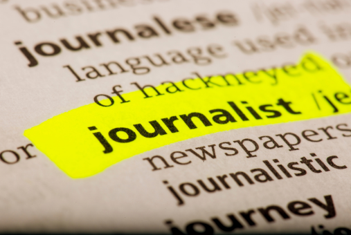 word journalist printed and highlighted in dictionary