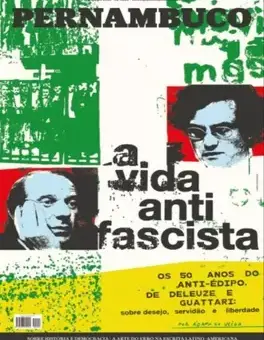 A photo montage of two men on the cover of Suplemento Pernambuco; it's possible to read ''the anti-fascist life'