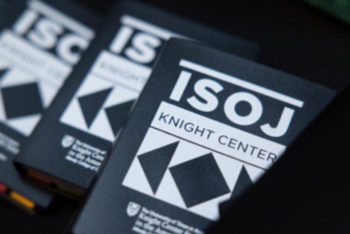 notebooks with ISOJ logo on them