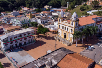 aerial view of Brazilian city Pirapora do Bom Jesus