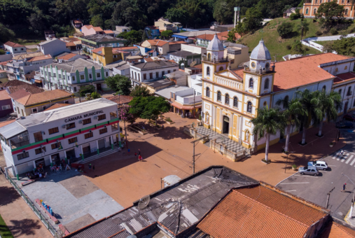 aerial view of Brazilian city Pirapora do Bom Jesus