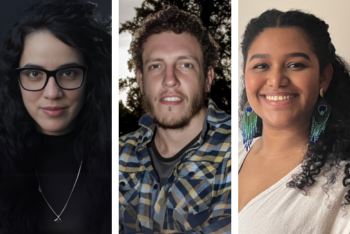 Headshots of journalists Monica Baro, Diego Fernandez Romeral and Beatriz Valdes.