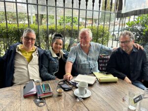 4 people around a table