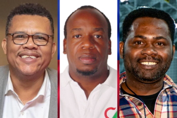 Haitian journalists Roberson Alphonse, Jacky Marc and Dieu-Nalio Chery.