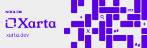 Graphic purple symbols from Xarta's logo in a white background. 