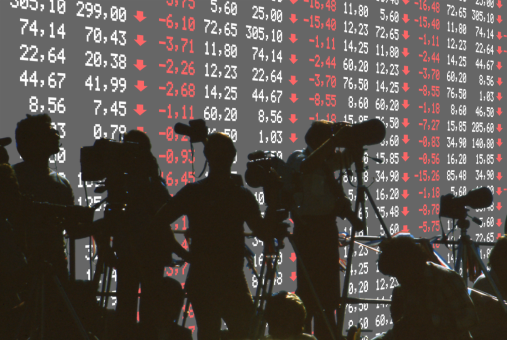 stock markets falling + journalists in the forefront