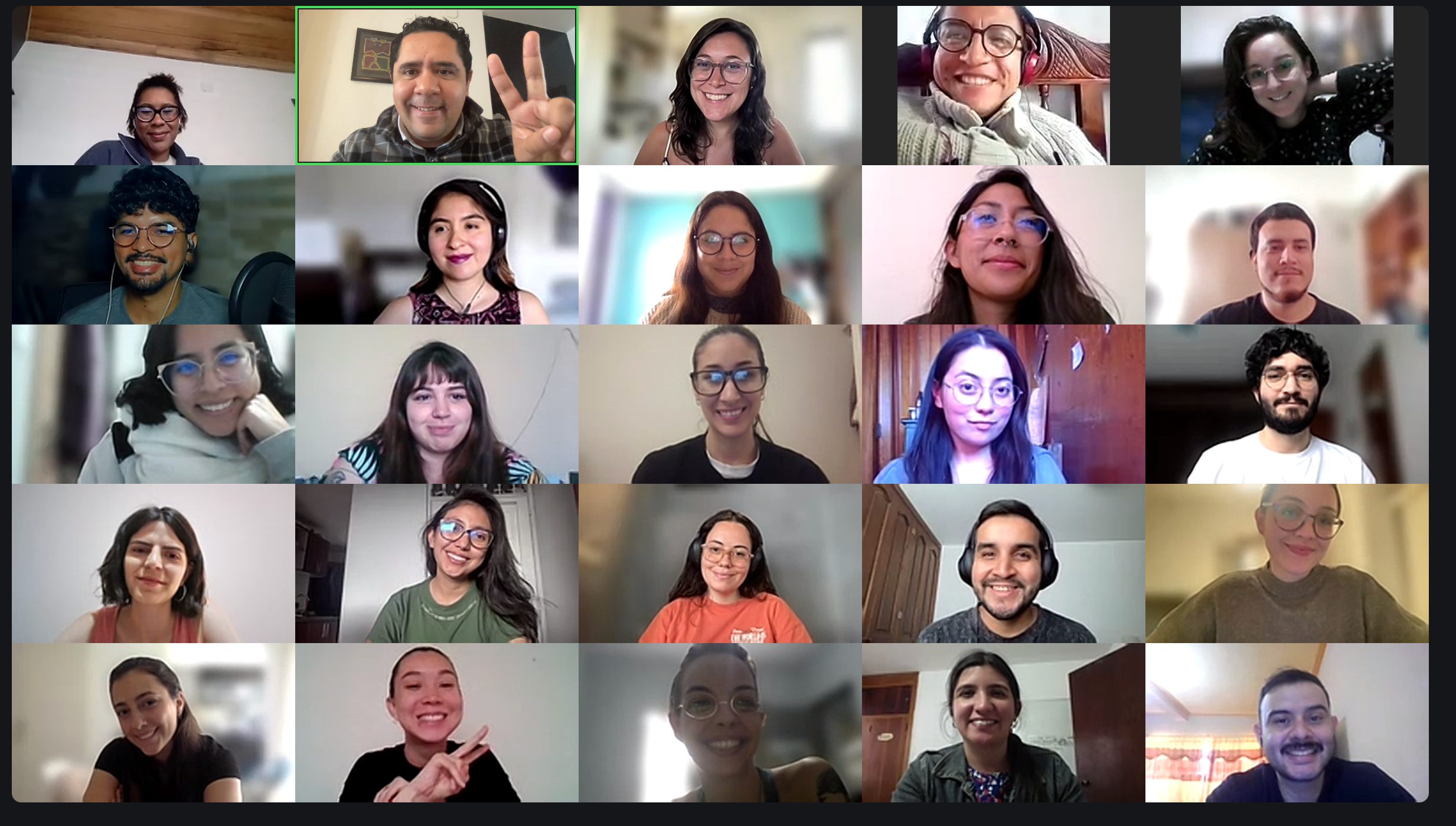 Screenshot of a videoconference with members of the 9th generation of the LATAM Network of Young Journalists of the Mexican organization Factual.