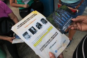 Two flyers with information about the murders and trial into murders of 4 journalists