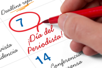 Close up of a calendar highlighting the Journalist Day.