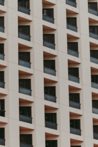 Closeup of an apartment building